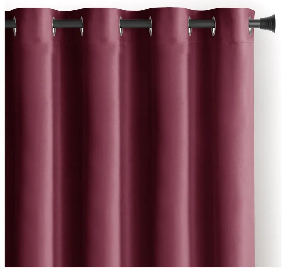 Bordowa/różowa aksamitna zasłona częściowo zaciemniająca (dimout) 140x270 cm Eyelets – Restilo