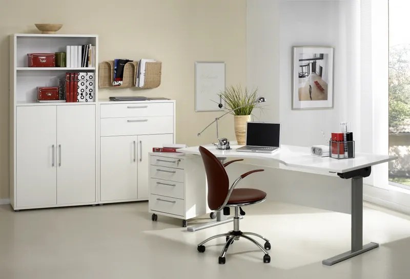 Regał biurowy 2-drzwiowy Prima biały