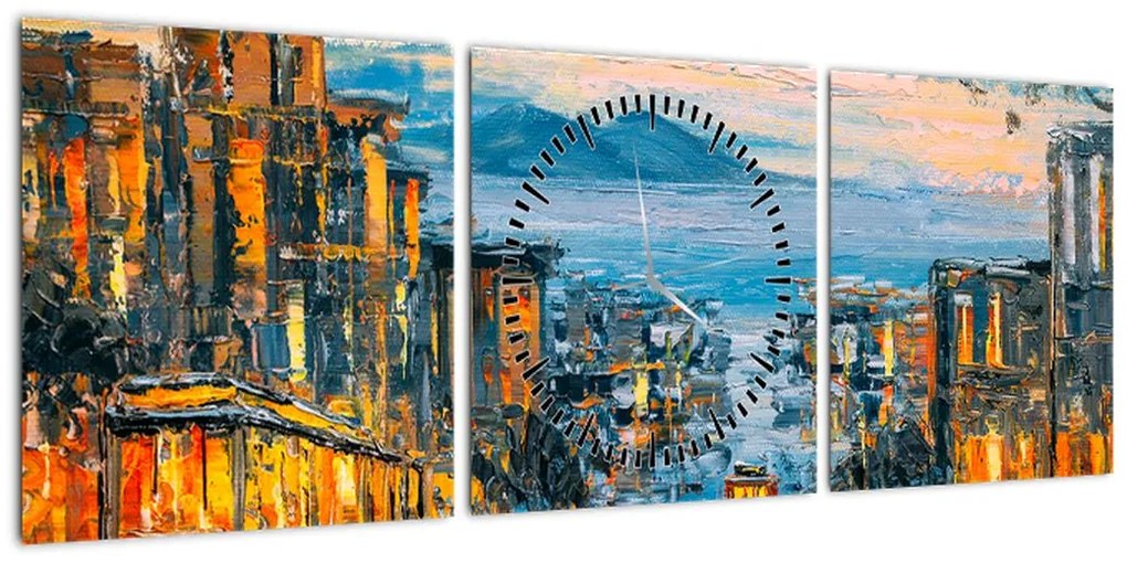 Obraz - Cable Car, San Francisco (z zegarem) (90x30 cm)