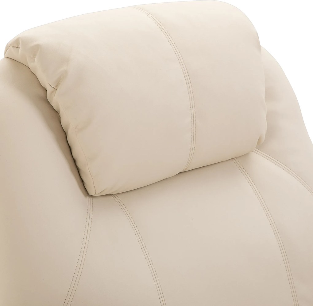 HOMCOM Fotel masujący do relaksu z 5 trybami masażu kremowy wygodny do salonu | Aosom PL