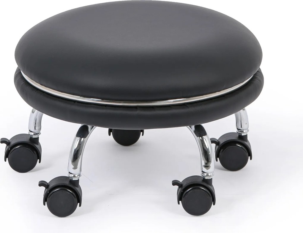 Mobilne siedzisko serwisowe RONDO, miękkie kółka, czarne