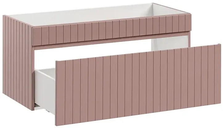 Ścienna szafka umywalkowa 100 cm z lamelami róż K7-F94