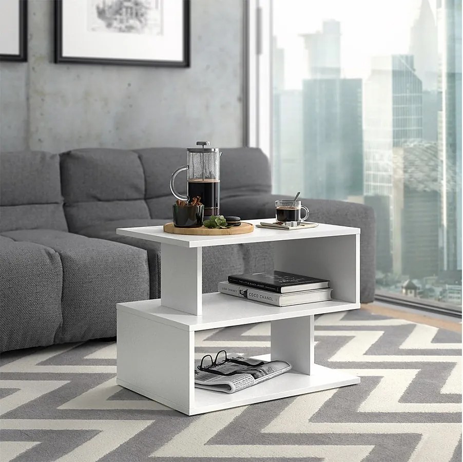 Stolik kawowy biały 59x39x45.4 shelby