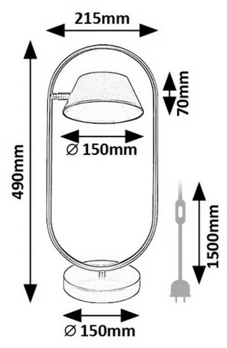 Rabalux 74190 lampa stołowa LED Odiss, czarna