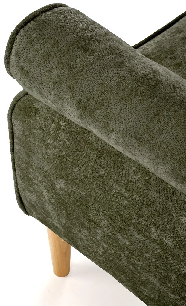 Fotel wypoczynkowy klasyczny uszak HERMES oliwkowy tkanina MARKOS 14-#12