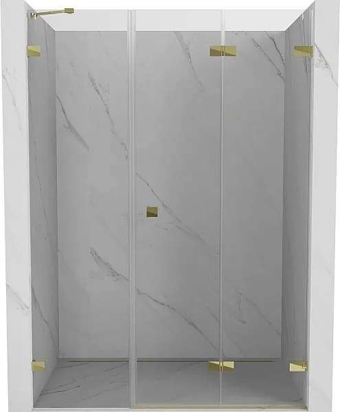 Mexen Lunar-F drzwi prysznicowe składane prawe 135 cm, transparent, złote - 836S-135-050-50-00-P