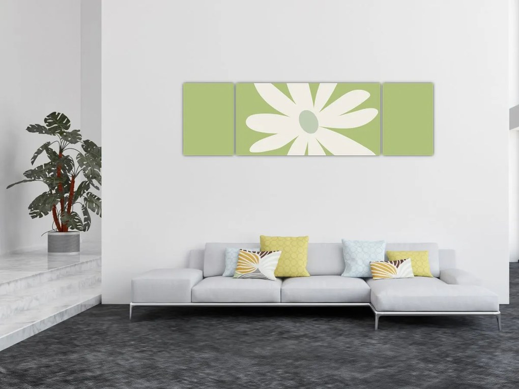 Obraz - Hipisi, zielone kwiaty N⁰2 (170x50 cm)