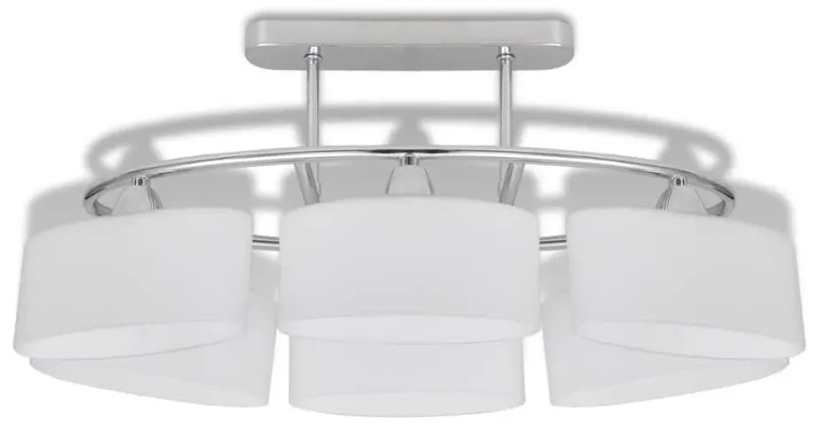 Srebrna lampa sufitowa szklana 4 sztuki - 5X EX134 H6-M28