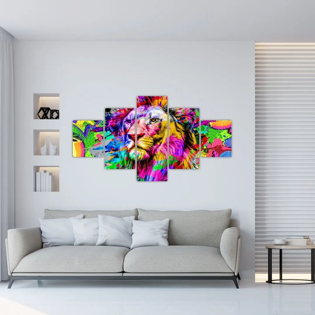 Obraz - obraz 3D lwa (125x70 cm)