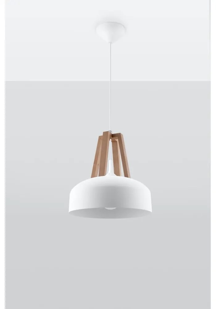 Biała lampa wisząca Sollux Olla