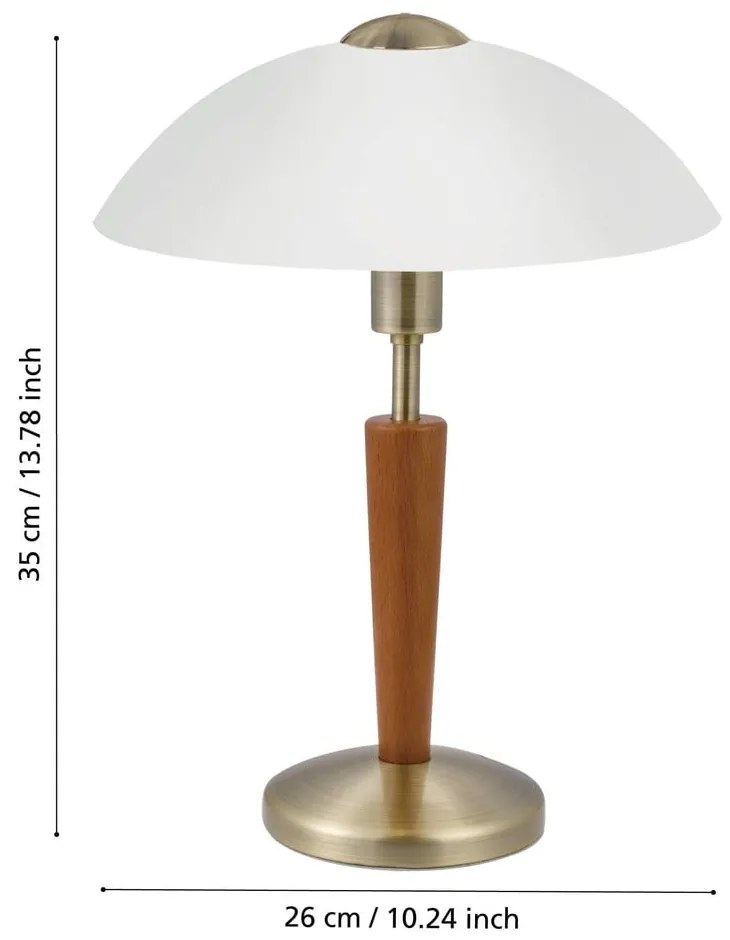 Szaro-brązowa lampa stołowa ze ściemniaczem ze szklanym kloszem (wysokość 35 cm) SOLO 1 – EGLO