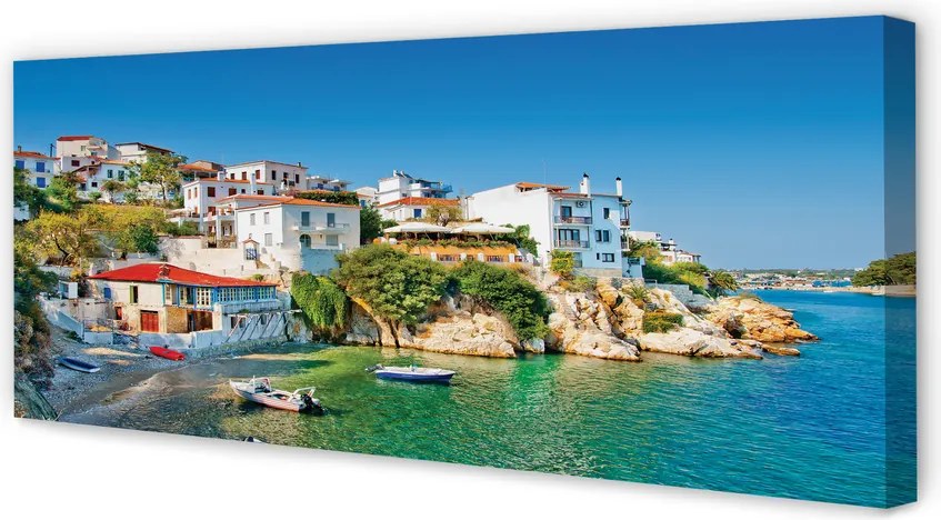 Zdjęcie na płótnie Tradycyjna Grecka Architektura nad Wodą