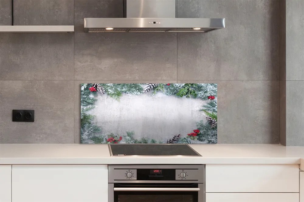 Szklany Panel Szyszki w Zimowym Śniegu