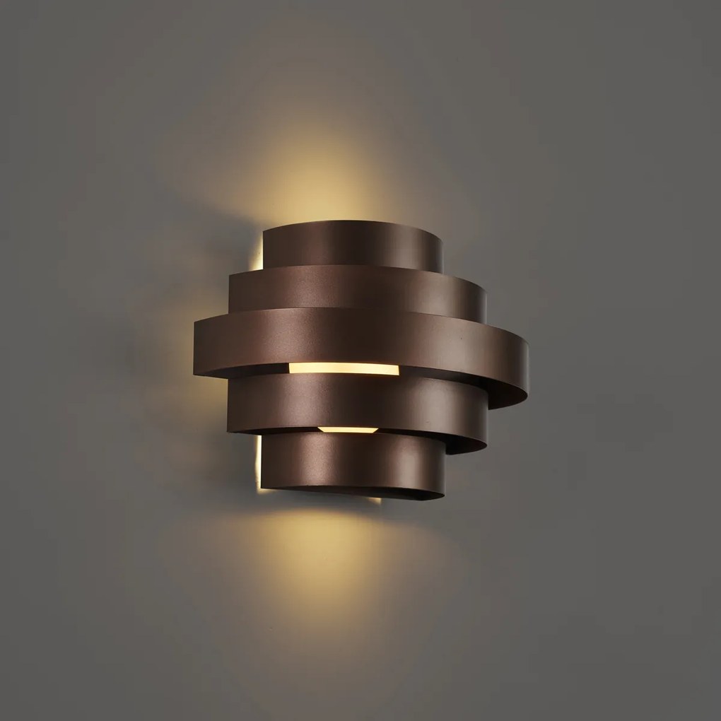 Nowoczesna Lampa Ścienna Brązowa z LED 3-Stopniowo Ściemnialna - Lines