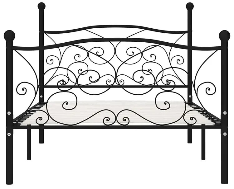 Czarne rustykalne łóżko pojedyncze 100x200 cm T0-S47