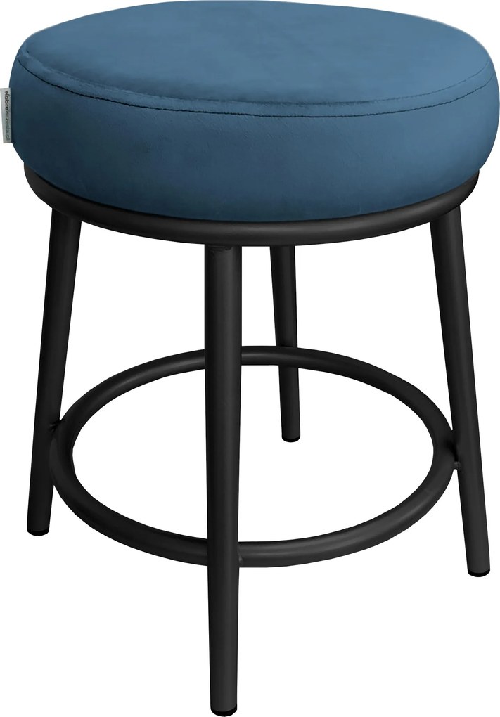 Taboret Ben tkanina Welur stelaż metalowy STOŁEK LOFT : Kolor Stelaża - Czarny , Kolor tkaniny - VELVET - MG33, Typ tkaniny - Velvet
