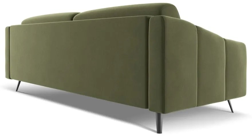 Zielona aksamitna sofa 238 cm Nalu – Makamii
