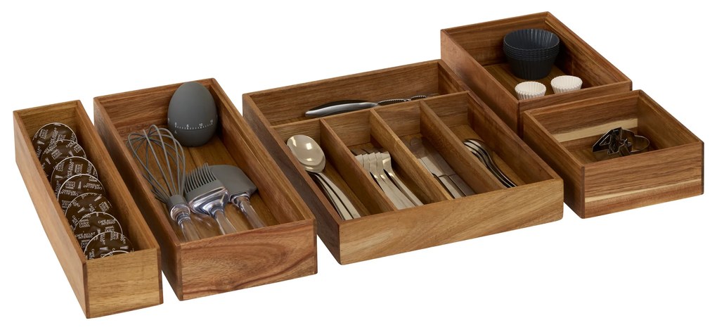 Drewniany organizer TIDY SMART, 15 x 38 x 7 cm
