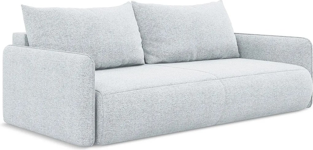 Kanapa 3-osobowa z funkcją spania - z tkaniny szenilowej - jasny niebieski - NANEA