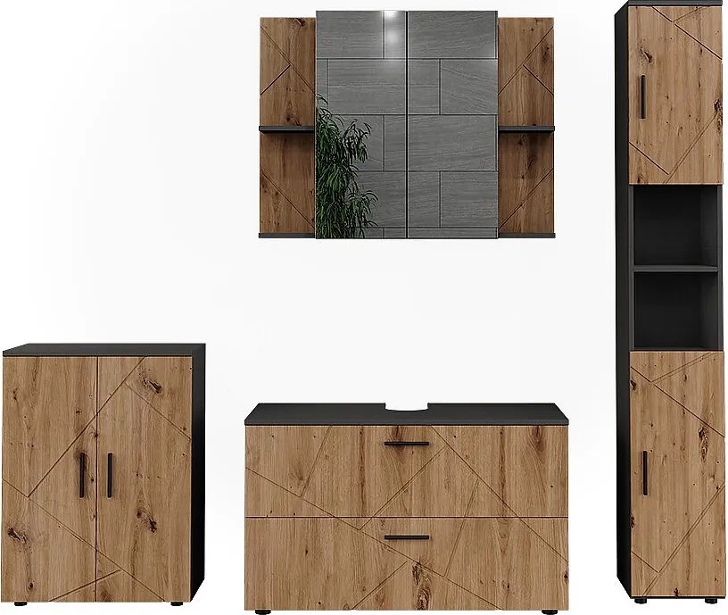 Zestaw mebli łazienkowych antracyt/artisan 100.1x41x60.6 irma