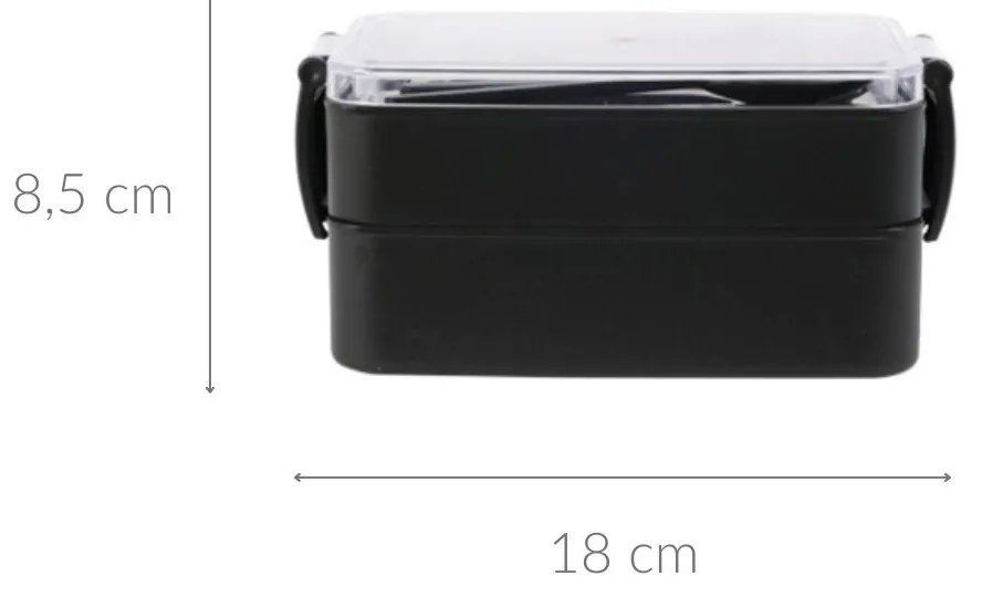 Lunchbox dwukomorowy, 18 x 10 x 8,5 cm