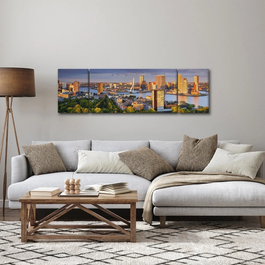 Obraz - Panorama Rotterdamu, Holandia (170x50 cm)