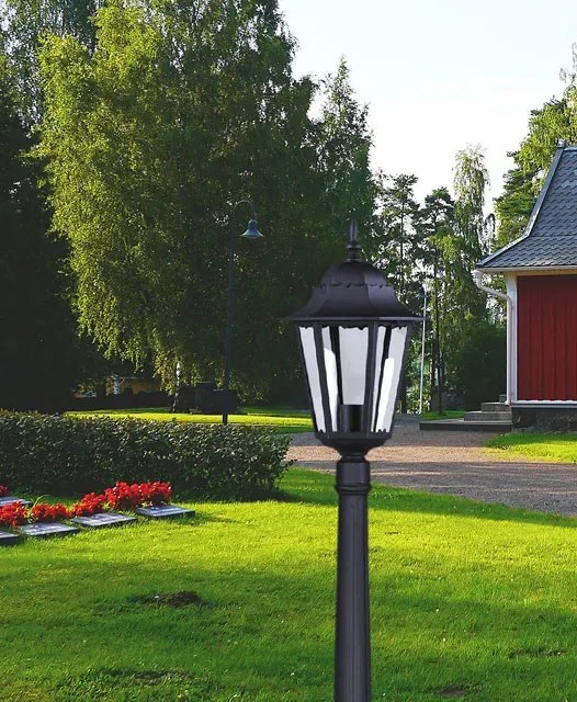 Czarna stojąca lampa ogrodowa klasyczna słupek - S351 M7-W96