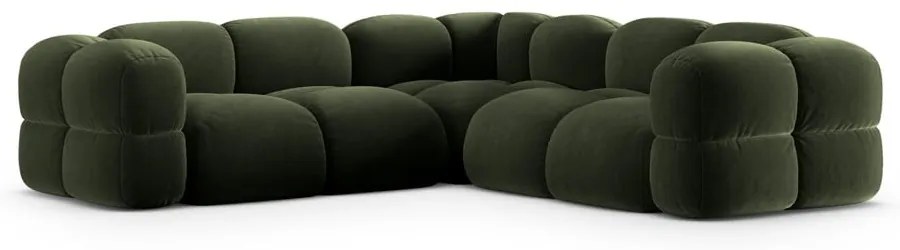 Zielony aksamitny narożnik Loretto – Cosmopolitan Design