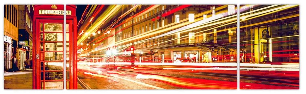 Obraz - czerwona budka telefoniczna (170x50 cm)