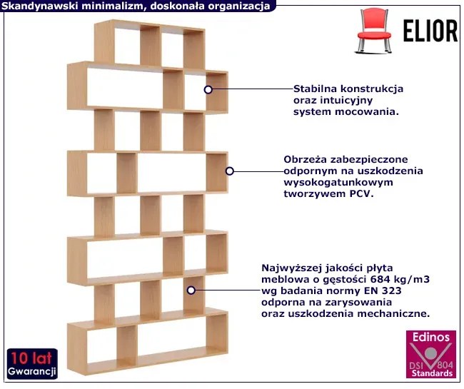 Skandynawski regał wiszący lub stojący w kolorze buk L1-G16