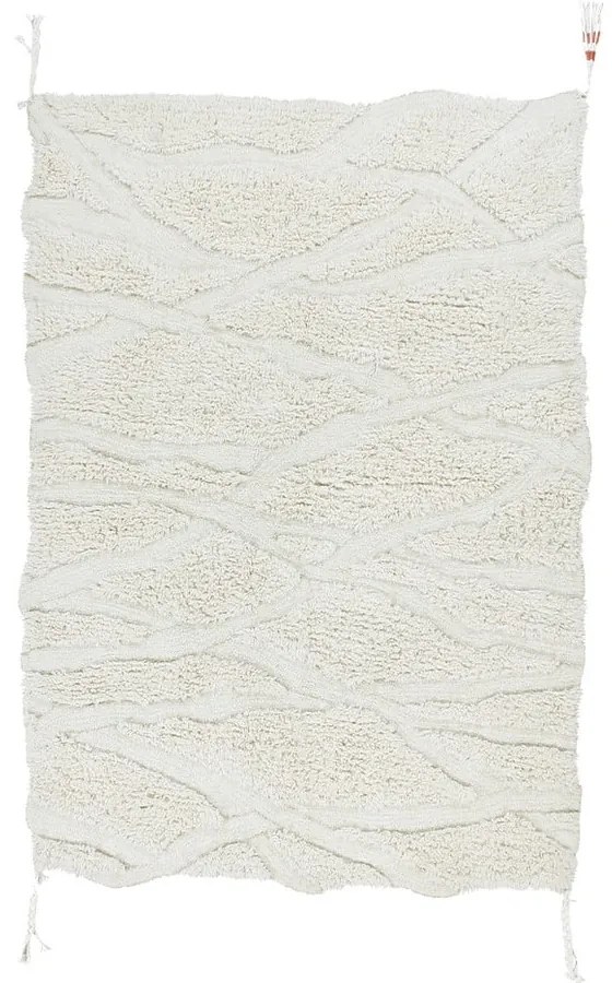 Biały wełniany dywan tkany ręcznie odpowiedni do prania170x240 cm Enkang Ivory – Lorena Canals