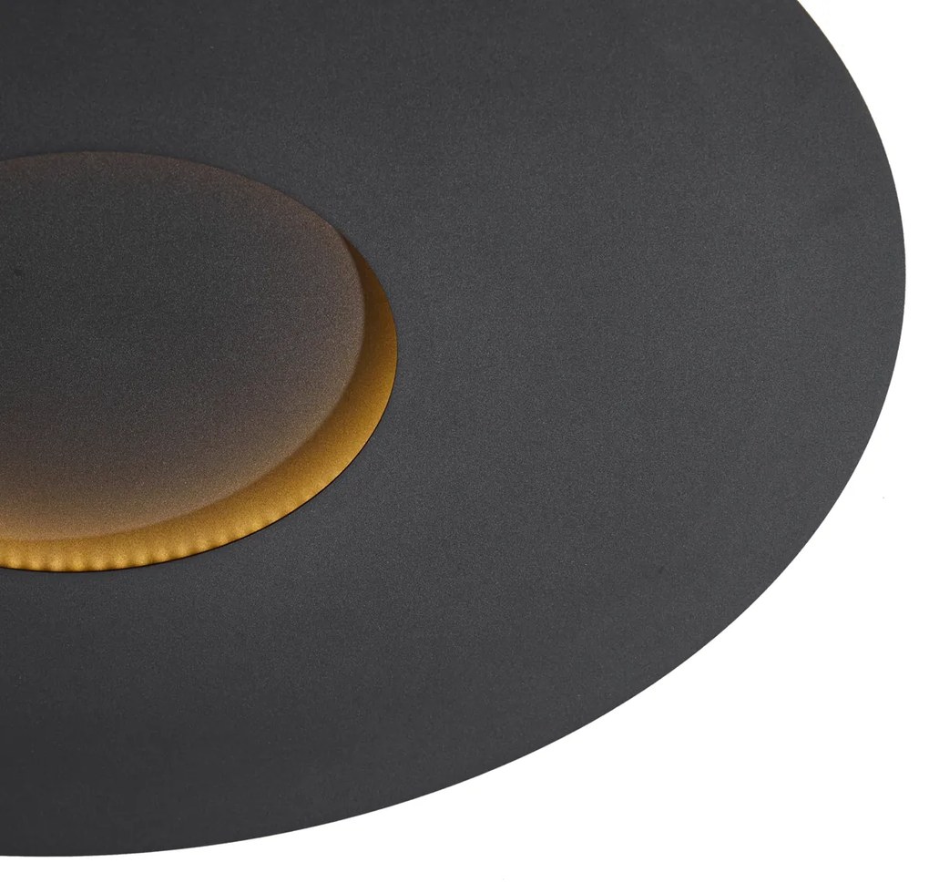 Nowoczesna lampa sufitowa czarna 60 cm z wbudowaną diodą LED z 3-stopniową regulacją ściemniania - Morning Nowoczesny Oswietlenie wewnetrzne