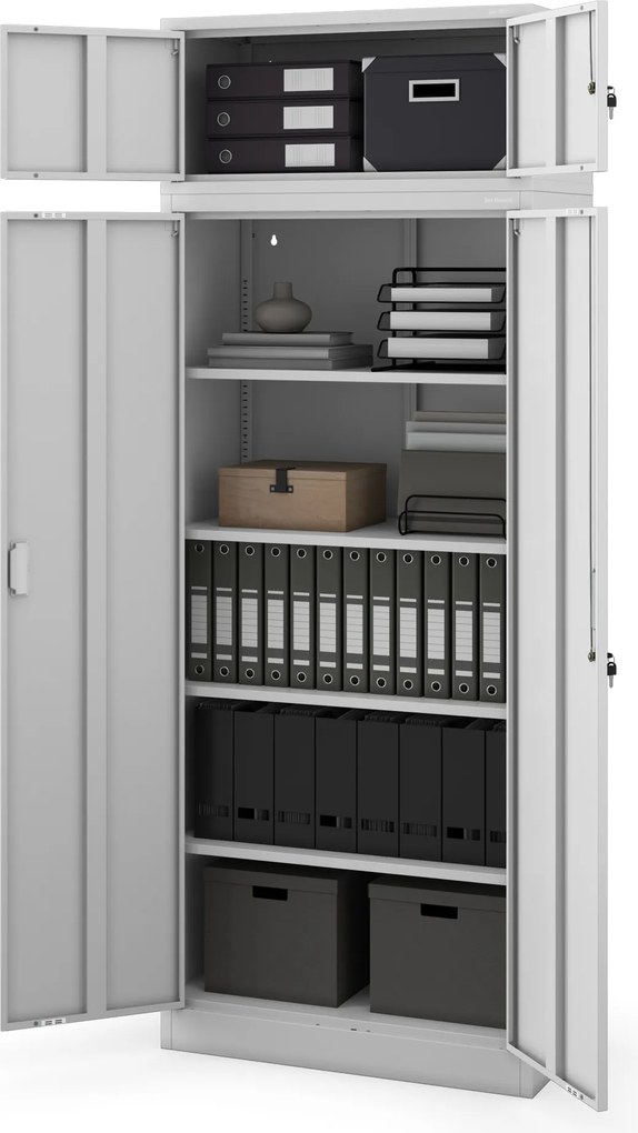 Nadstawka na szafę EWA Compact 800 x 380 x 400 mm, szara