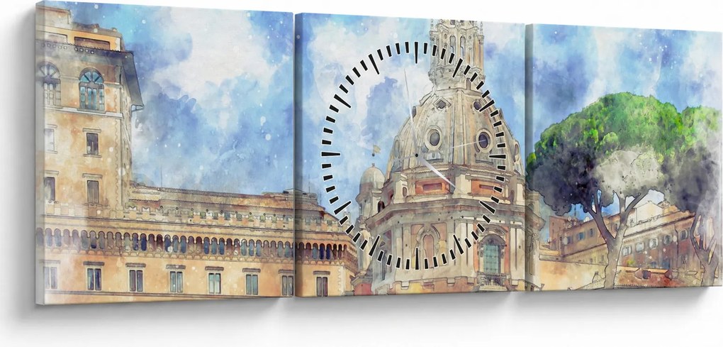 Obraz - Kościół Santa Maria di Loreto, Rzym, Włochy (z zegarem) (90x30 cm)