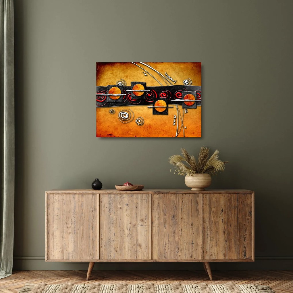 Abstrakcyjny obraz - Planety (70x50 cm)