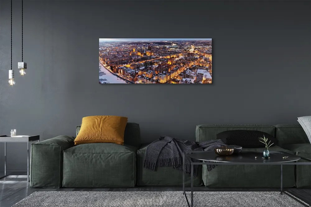 Obraz na płótnie Zimowy Gdańsk nad Motławą