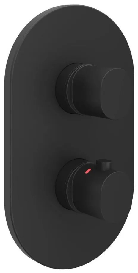 Ravak X070467 - Termostatyczna bateria prysznicowa do montażu podtynkowego CHROME czarna