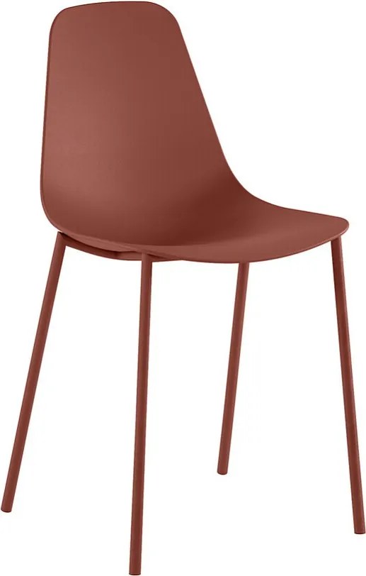 Frida - Krzesło z polipropylenu w kolorze rdzy, 4 szt.
