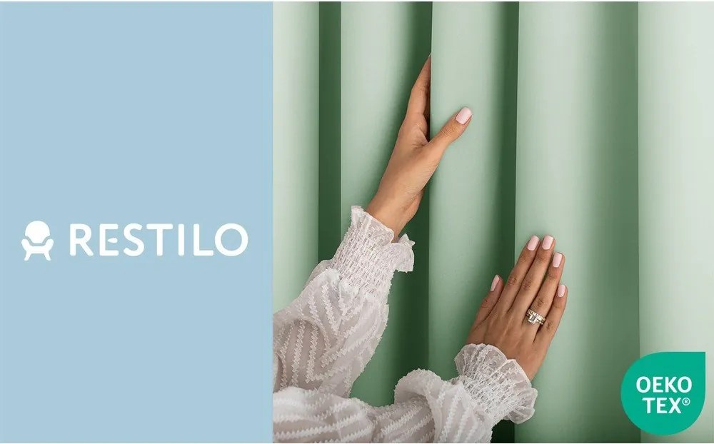 Miętowa zasłona częściowo zaciemniająca (dimout) 140x250 cm Carli – Restilo