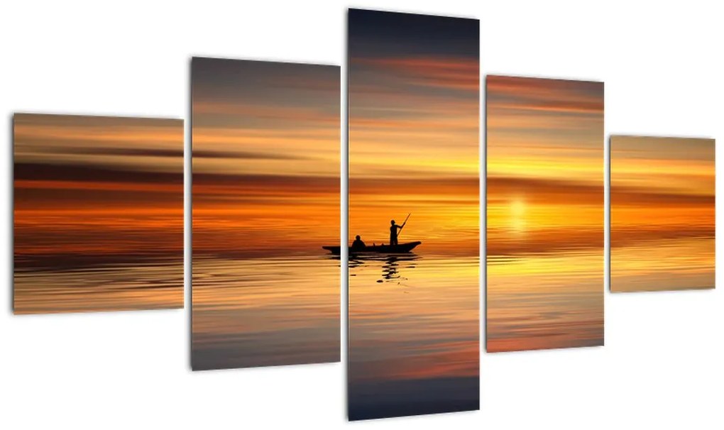 Obraz - żeglowanie na łodzi (125x70 cm)