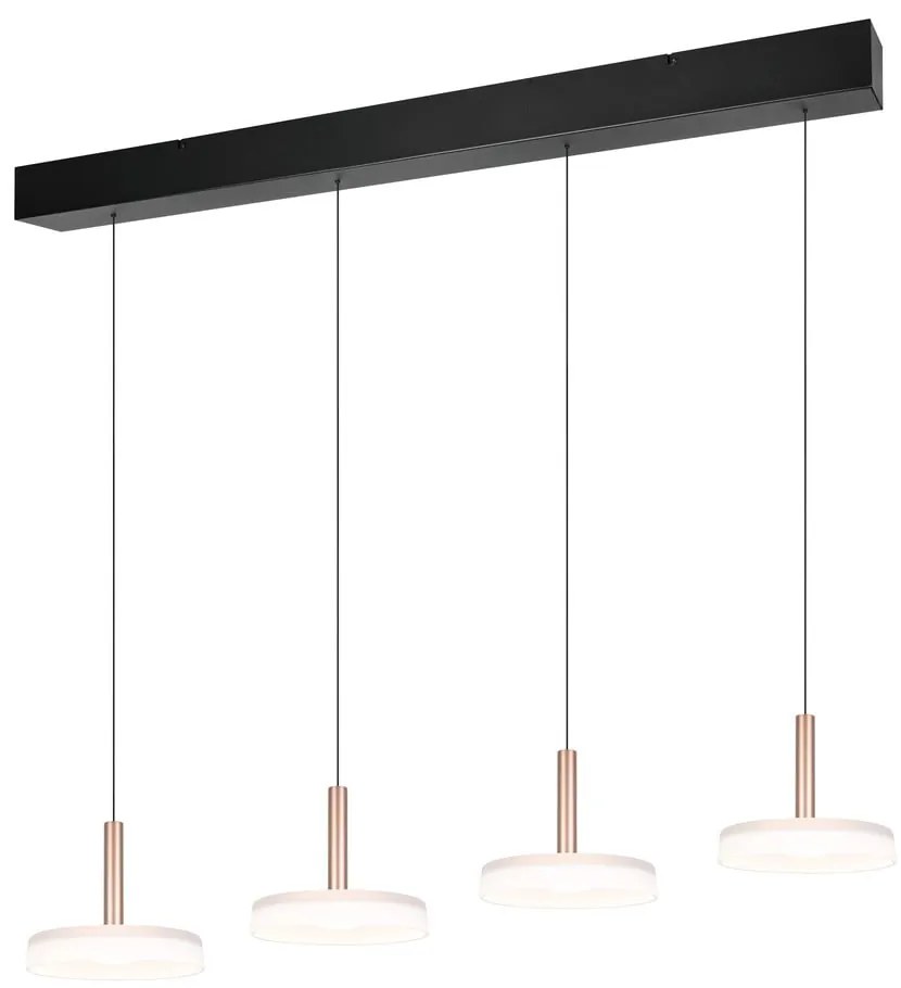 Lampa wisząca LED w czarno-biało-złotym kolorze ze ściemniaczem i szklanym kloszem Celeste – Trio