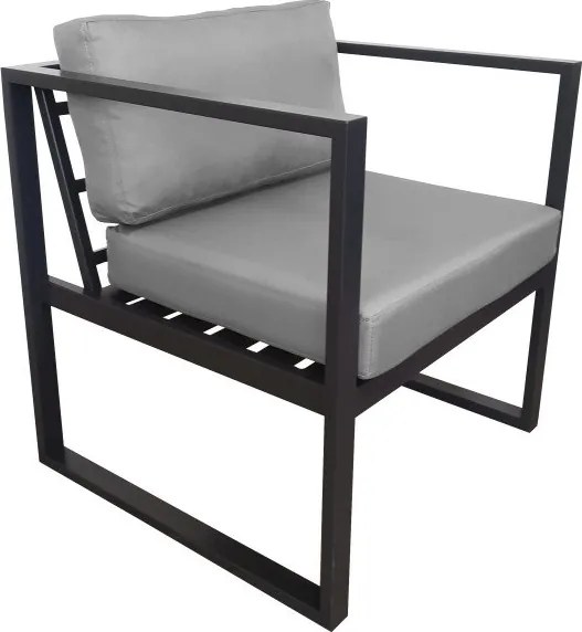 Zestaw mebli ogrodowych sofa + 2 fotele + stolik : Kolor Stelaża - Szary, Kolor tkaniny - Oxford Szary, Typ tkaniny - Oxford