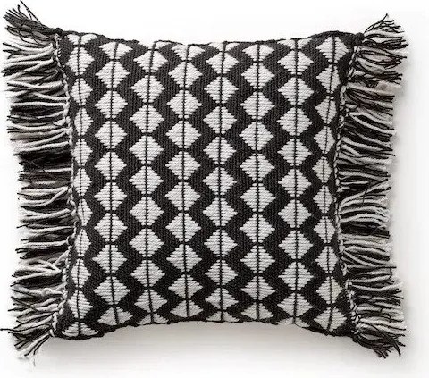 Ręcznie tkana czarna poduszka outdoor Morty 40