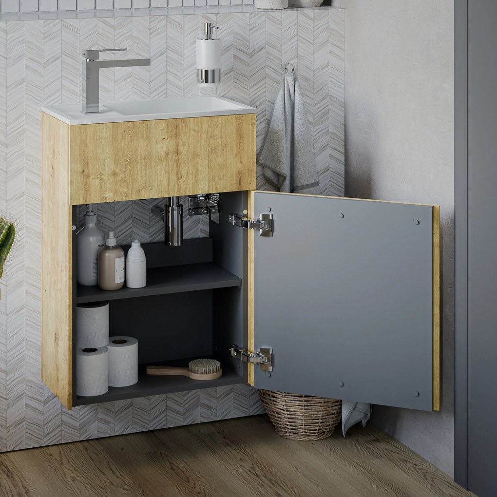 Badmöbel-Set KONDA 50 cm mit Mineralguss Waschbecken