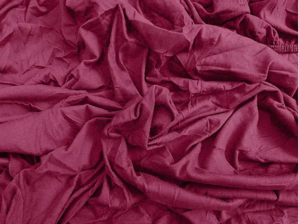 PrzytulneMieszkanie.pl Prześcieradło jersey ciemnoróżowe 180 x 200 cm