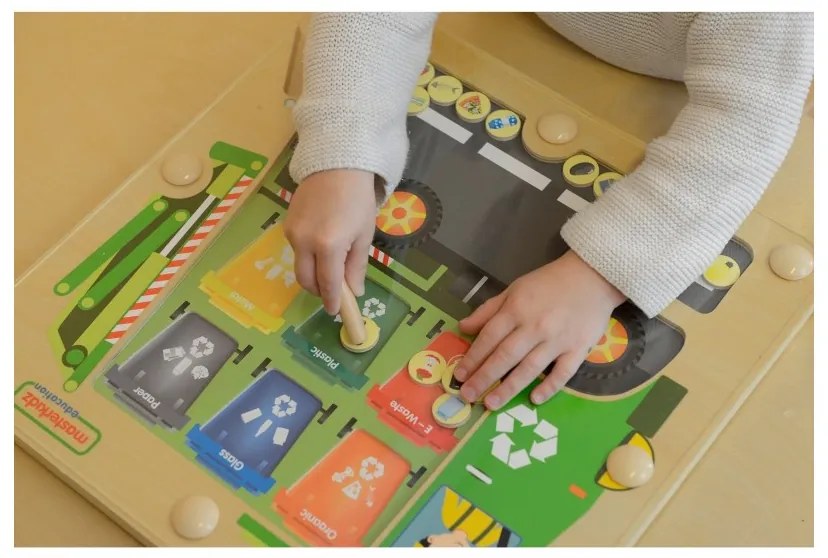 Sortowanie śmieci segregowanie odpadów edukacyjna tabliczka dla dzieci masterkidz