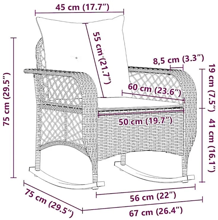Bujane krzesło ogrodowe jasnoszare K5-B79