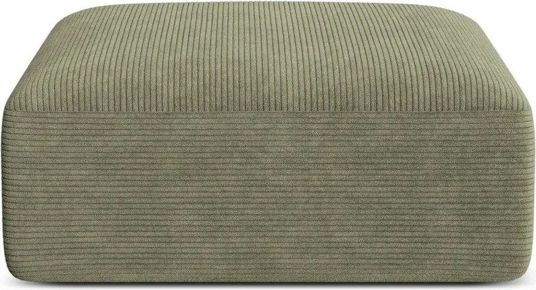 Zielony sztruksowy podnóżek Campi – Cosmopolitan Design