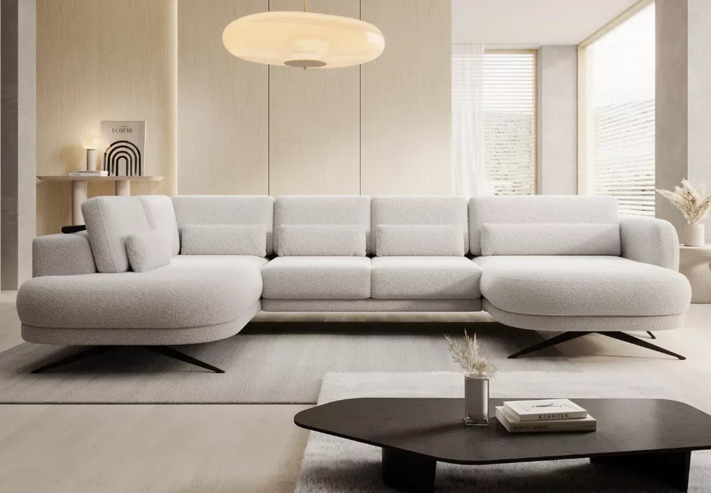 Narożnik elektryczny Ilusio XL – designerski narożnik U z funkcją relax i elektrycznym siedziskiem