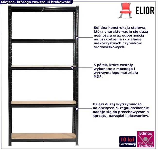 Komplet 2 czarnych regałów magazynowych R0-P84